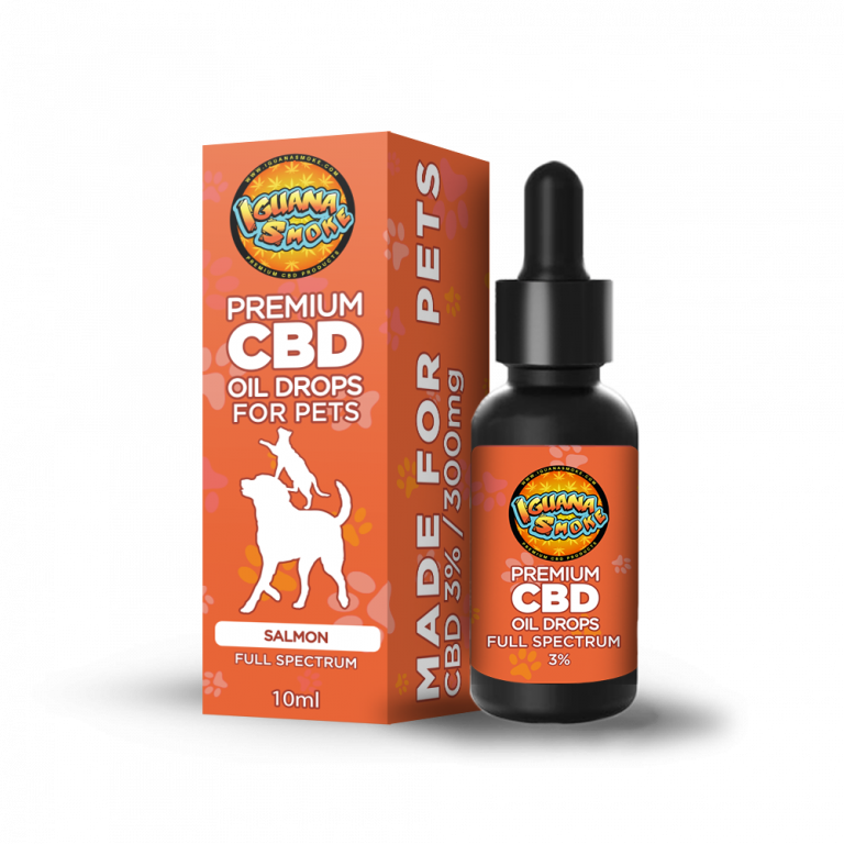 Huile de CBD à spectre complet avec du saumon pour animaux de compagnie en gouttes