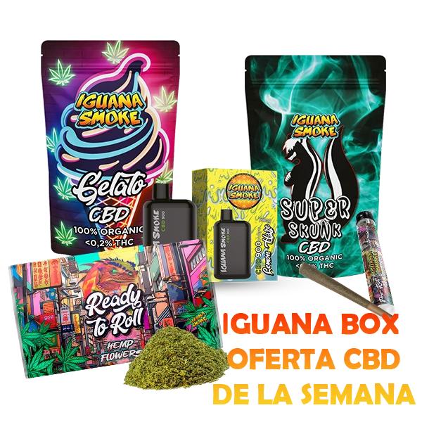 Pack oferta iguana box oferta cbd de la semana con productos variados de cbd