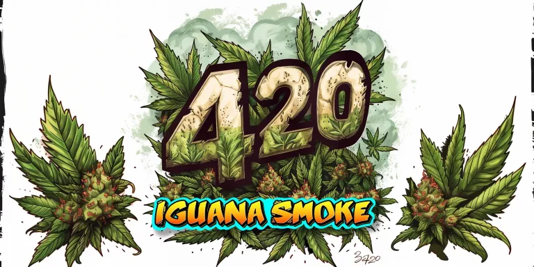 420 cultura cannábica Iguana Smoke símbolo del cannabis y celebración 4/20