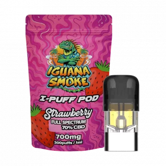 CBD Vape I-Puff Strawberry 1ml refill capsule with 700mg of CBD
