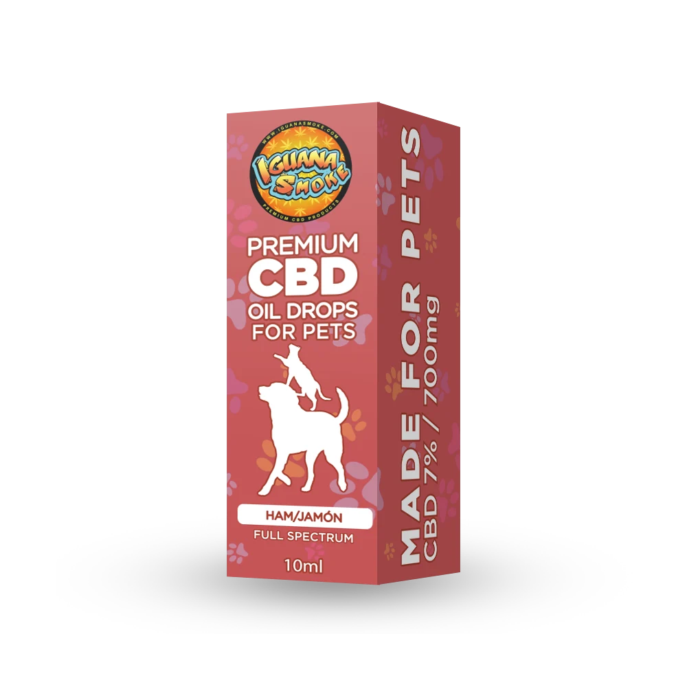 Aceite CBD de jamon para mascotas 7% caja dcha