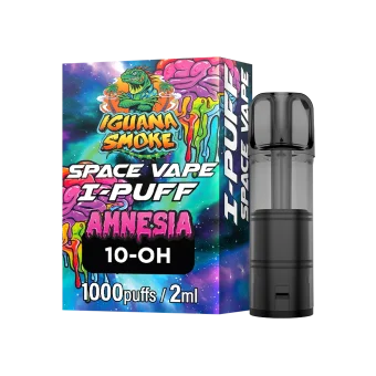Space Vape I-PUFF amnesia 10oh izq con cápsula