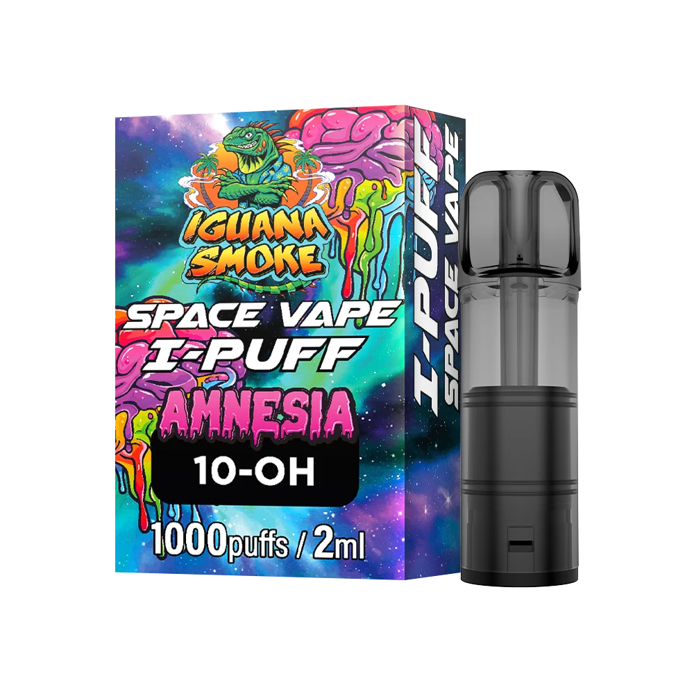 Space Vape I-PUFF amnesia 10oh izq con cápsula