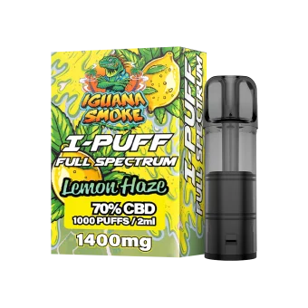 CBD I-PUFF lemon haze izq con cápsula