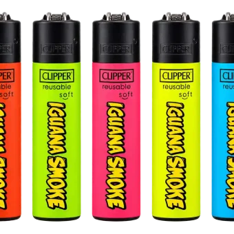 Colección de mecheros Clipper Iguana Smoke reutilizables en varios colores